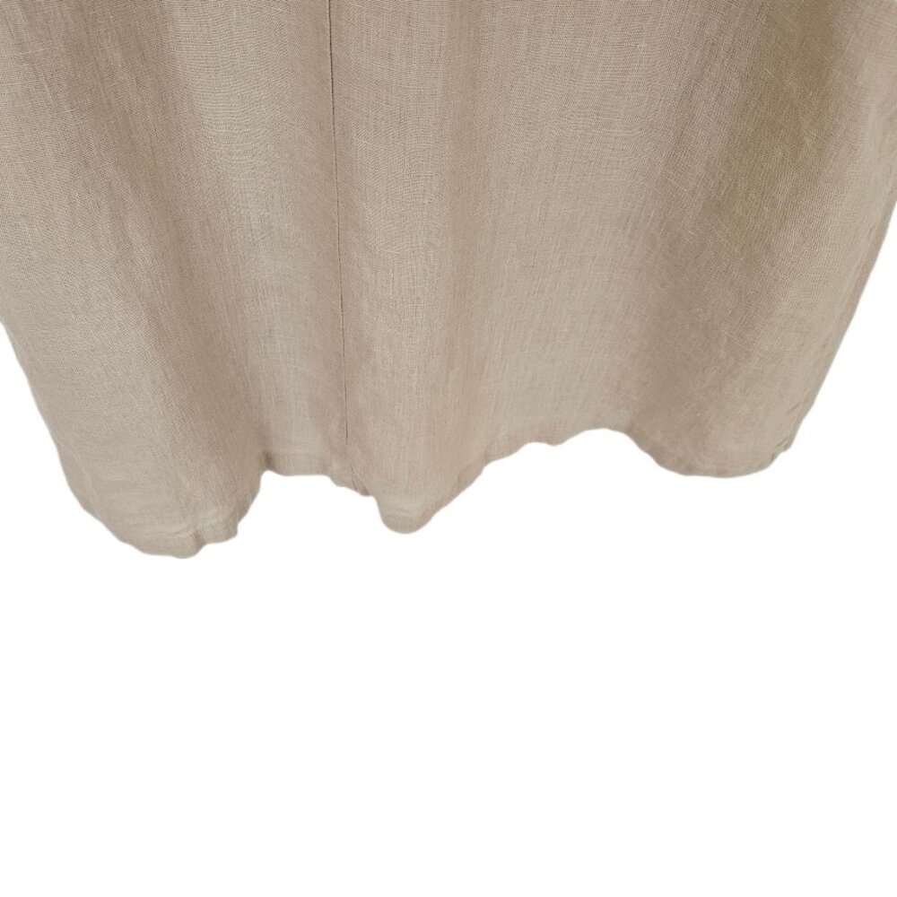 Gudrun Sjoden 100% Linen Dress Embroidered Neutral Tan Cream S - Picture 7 of 10